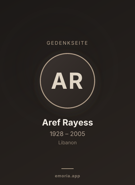 Gedenkportrait von Aref Rayess