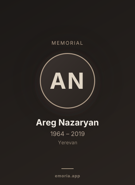 Memorial portrait of Areg Nazaryan