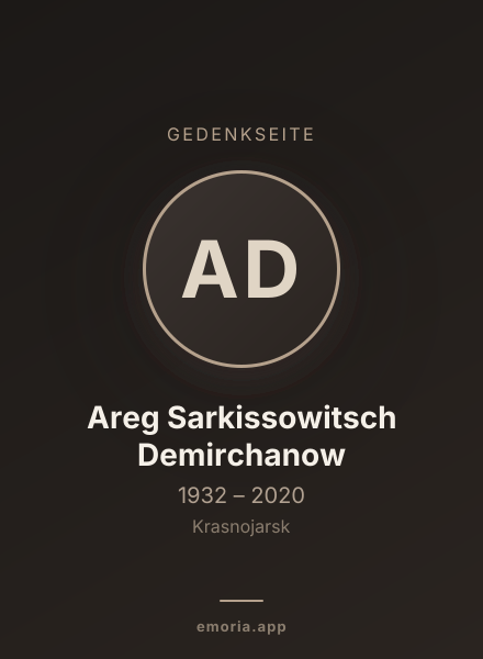 Gedenkportrait von Areg Sarkissowitsch Demirchanow