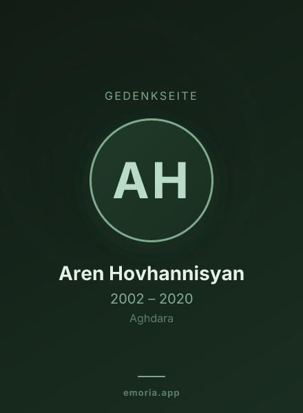 Gedenkportrait von Aren Hovhannisyan