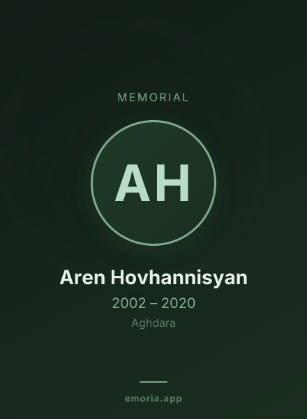 Memorial portrait of Aren Hovhannisyan