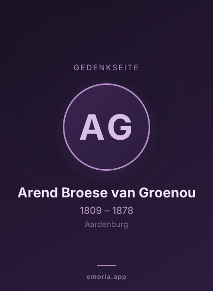 Gedenkportrait von Arend Broese van Groenou