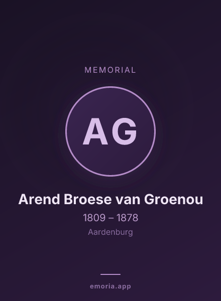 Memorial portrait of Arend Broese van Groenou