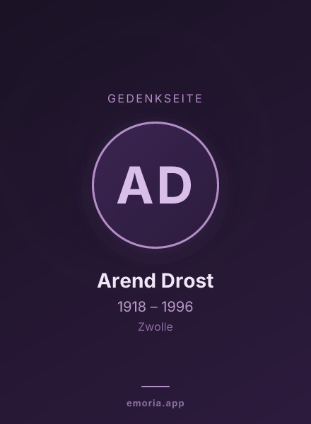 Gedenkportrait von Arend Drost