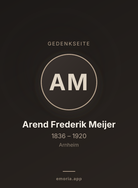Gedenkportrait von Arend Frederik Meijer