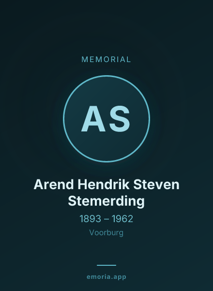 Memorial portrait of Arend Hendrik Steven Stemerding