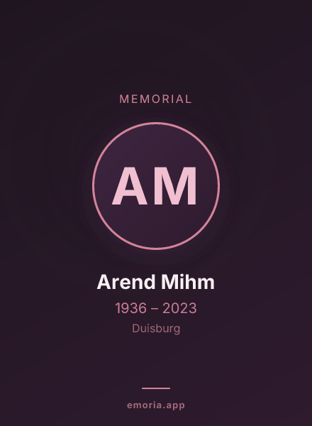 Memorial portrait of Arend Mihm