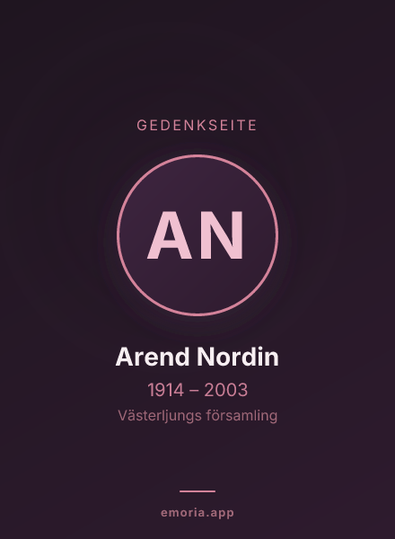 Gedenkportrait von Arend Nordin