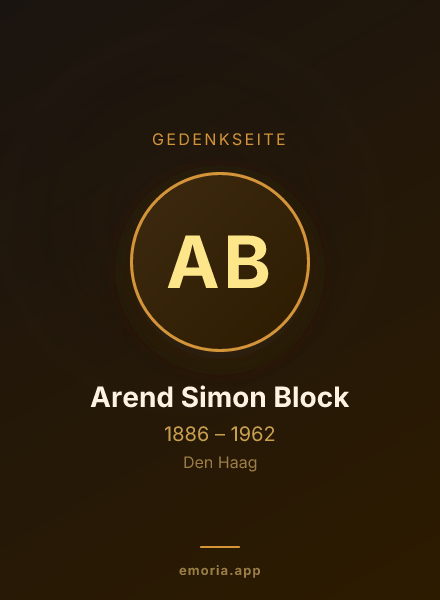 Gedenkportrait von Arend Simon Block