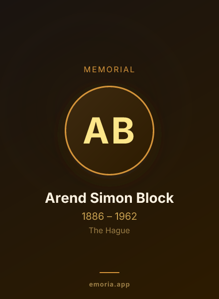 Memorial portrait of Arend Simon Block