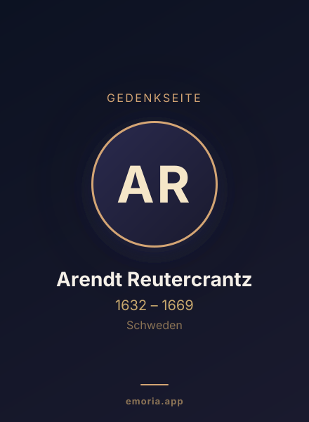 Gedenkportrait von Arendt Reutercrantz