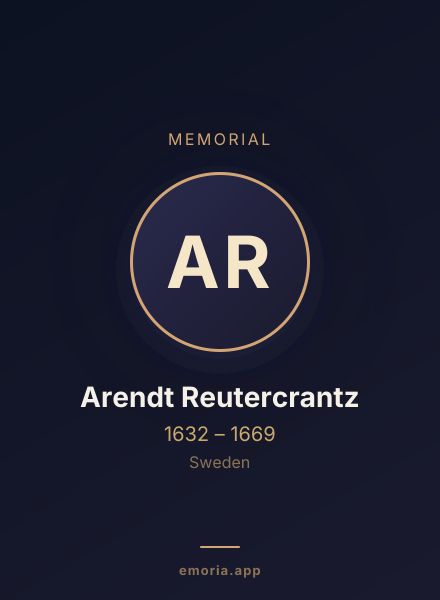 Memorial portrait of Arendt Reutercrantz