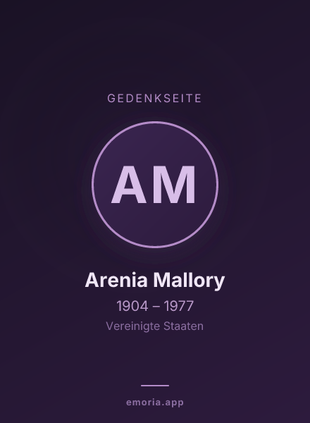 Gedenkportrait von Arenia Mallory