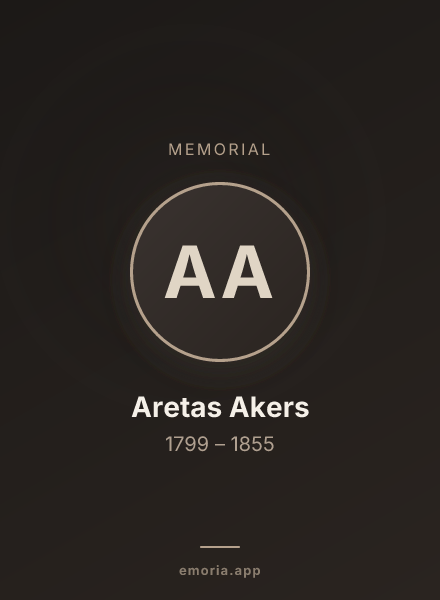 Memorial portrait of Aretas Akers