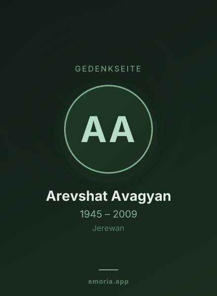 Gedenkportrait von Arevshat Avagyan