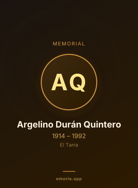 Memorial portrait of Argelino Durán Quintero