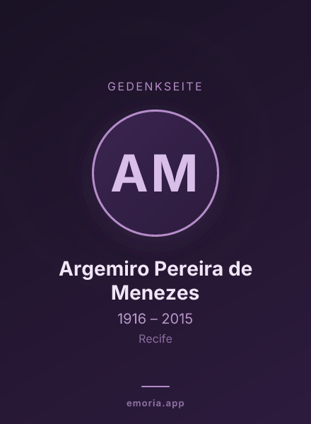 Gedenkportrait von Argemiro Pereira de Menezes