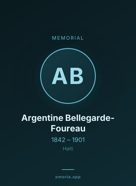 Memorial portrait of Argentine Bellegarde-Foureau