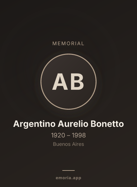 Memorial portrait of Argentino Aurelio Bonetto