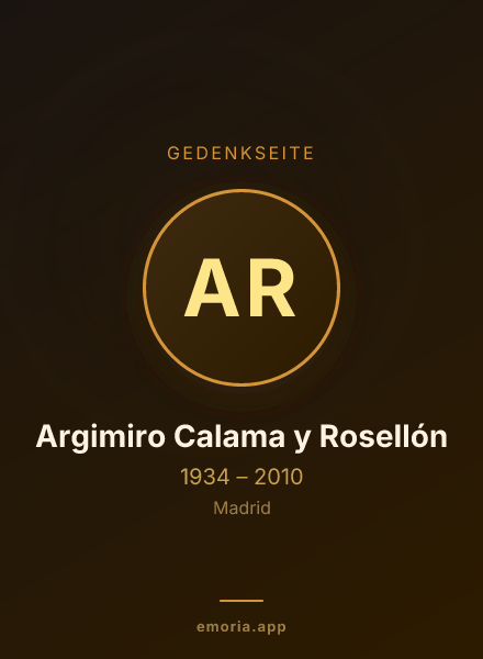 Gedenkportrait von Argimiro Calama y Rosellón