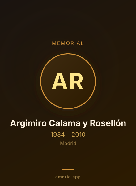Memorial portrait of Argimiro Calama y Rosellón