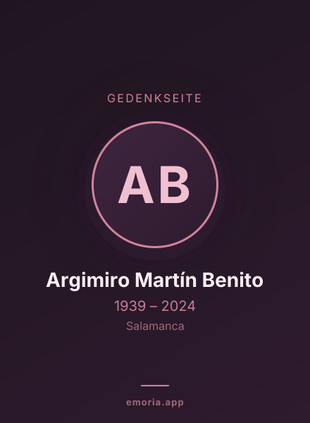 Gedenkportrait von Argimiro Martín Benito