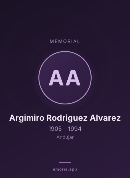 Memorial portrait of Argimiro Rodriguez Alvarez