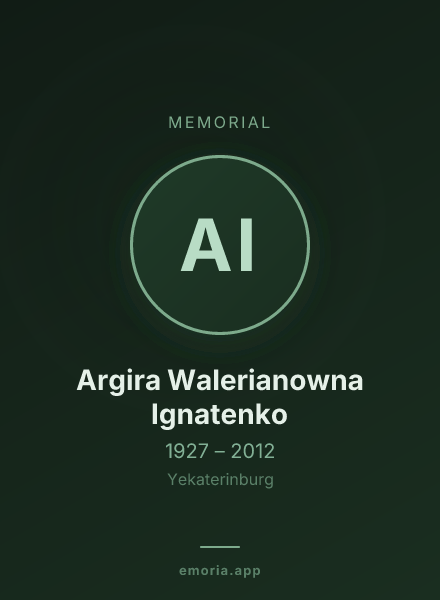 Memorial portrait of Argira Walerianowna Ignatenko