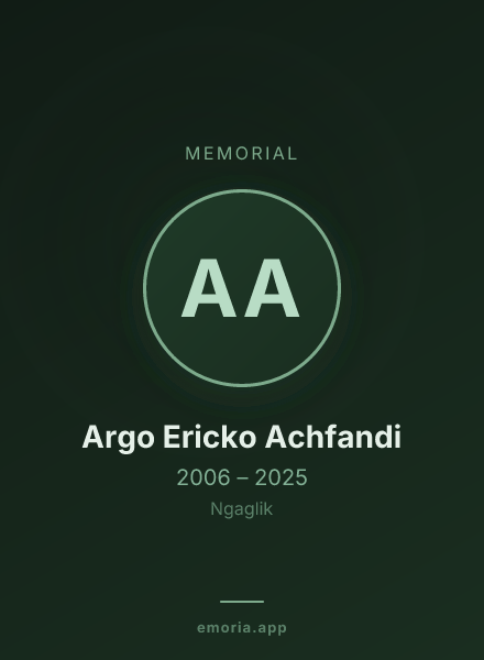 Memorial portrait of Argo Ericko Achfandi