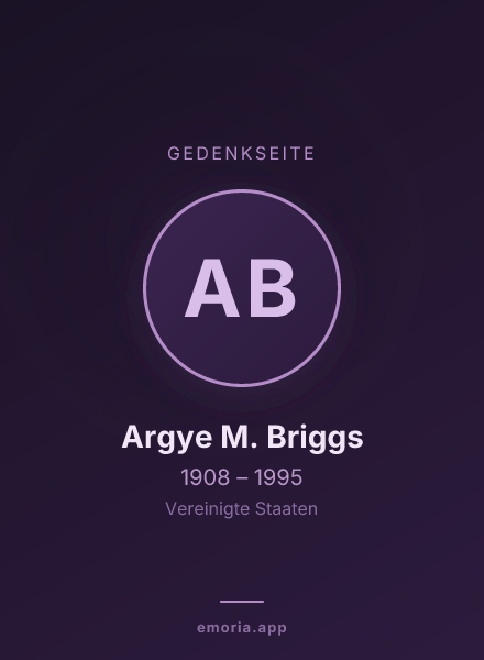 Gedenkportrait von Argye M. Briggs