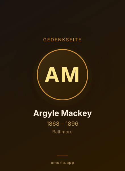 Gedenkportrait von Argyle Mackey