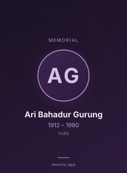 Memorial portrait of Ari Bahadur Gurung
