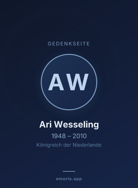 Gedenkportrait von Ari Wesseling