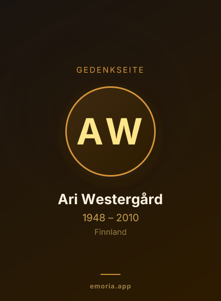 Gedenkportrait von Ari Westergård