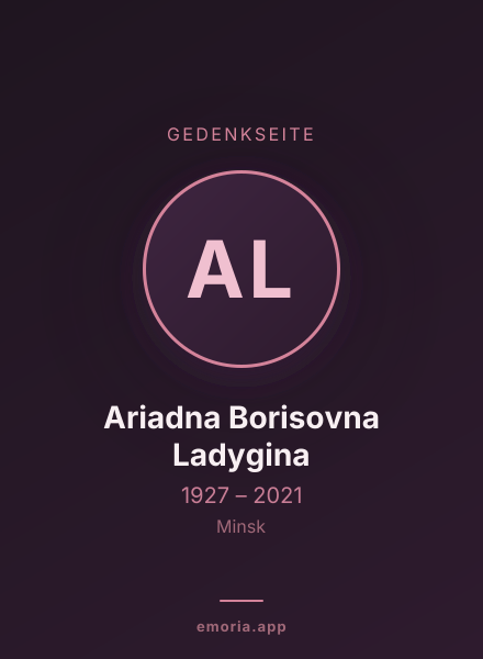 Gedenkportrait von Ariadna Borisovna Ladygina