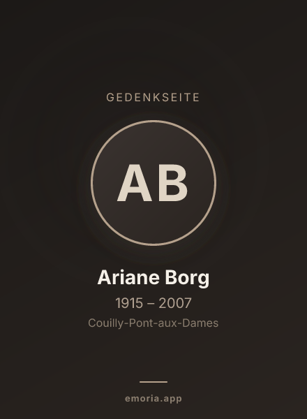 Gedenkportrait von Ariane Borg
