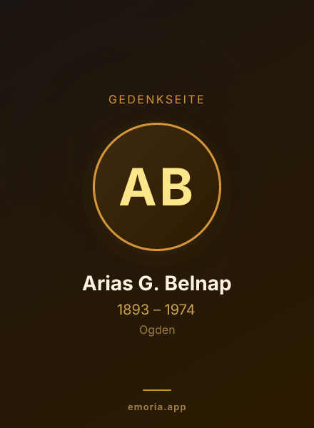 Gedenkportrait von Arias G. Belnap