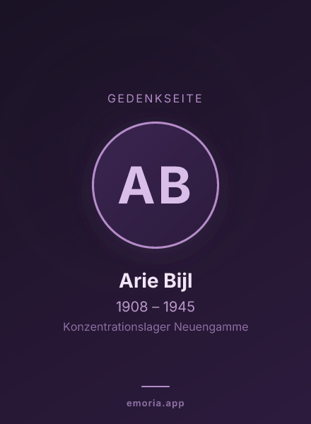 Gedenkportrait von Arie Bijl