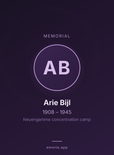 Memorial portrait of Arie Bijl