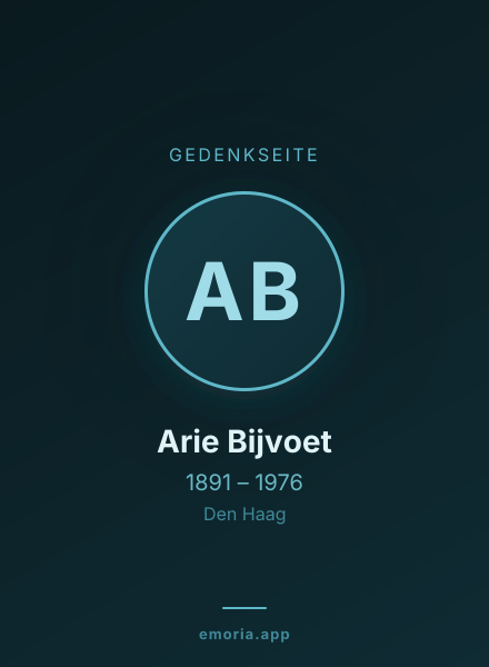 Gedenkportrait von Arie Bijvoet