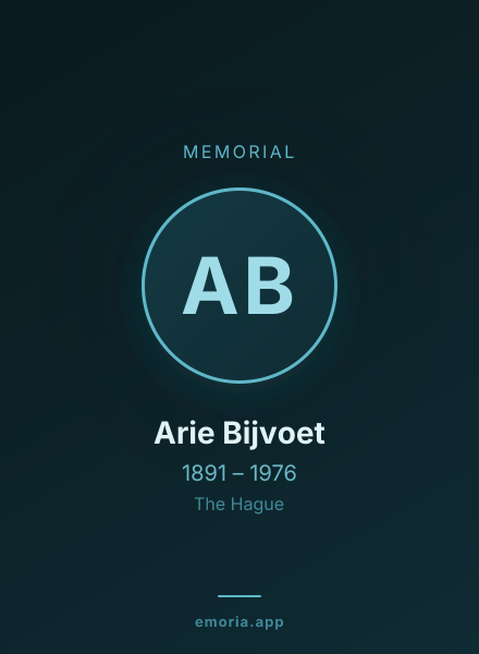 Memorial portrait of Arie Bijvoet