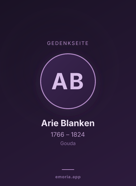 Gedenkportrait von Arie Blanken