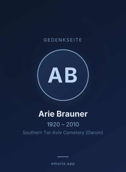 Gedenkportrait von Arie Brauner