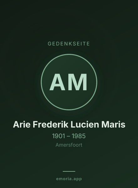 Gedenkportrait von Arie Frederik Lucien Maris