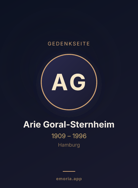 Gedenkportrait von Arie Goral-Sternheim