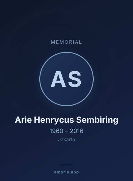 Memorial portrait of Arie Henrycus Sembiring