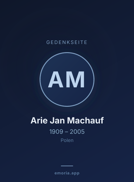 Gedenkportrait von Arie Jan Machauf
