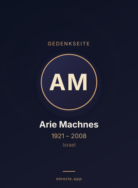 Gedenkportrait von Arie Machnes