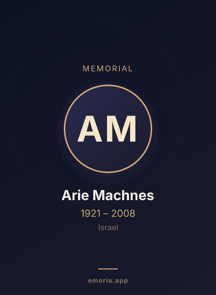 Memorial portrait of Arie Machnes