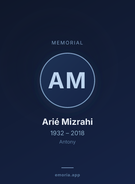 Memorial portrait of Arié Mizrahi